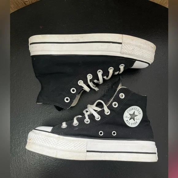 Converse CTAS Lift Black Platform High-Top Sneakers Women’s Size 7.5 - Picture 9 of 11